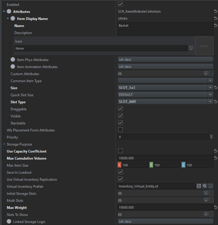 Universal Inventory Storage Component Universal Inventory Storage Component